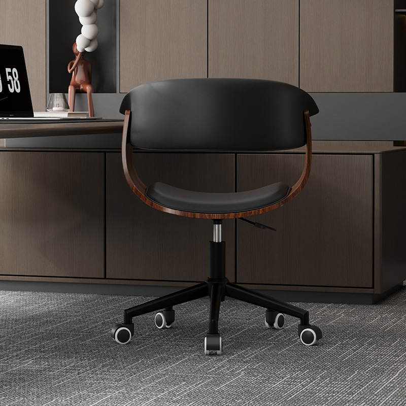 Silla de computadora de madera maciza doméstica pequeña sala de estudio silla giratoria silla elevadora de oficina silla IMS simple