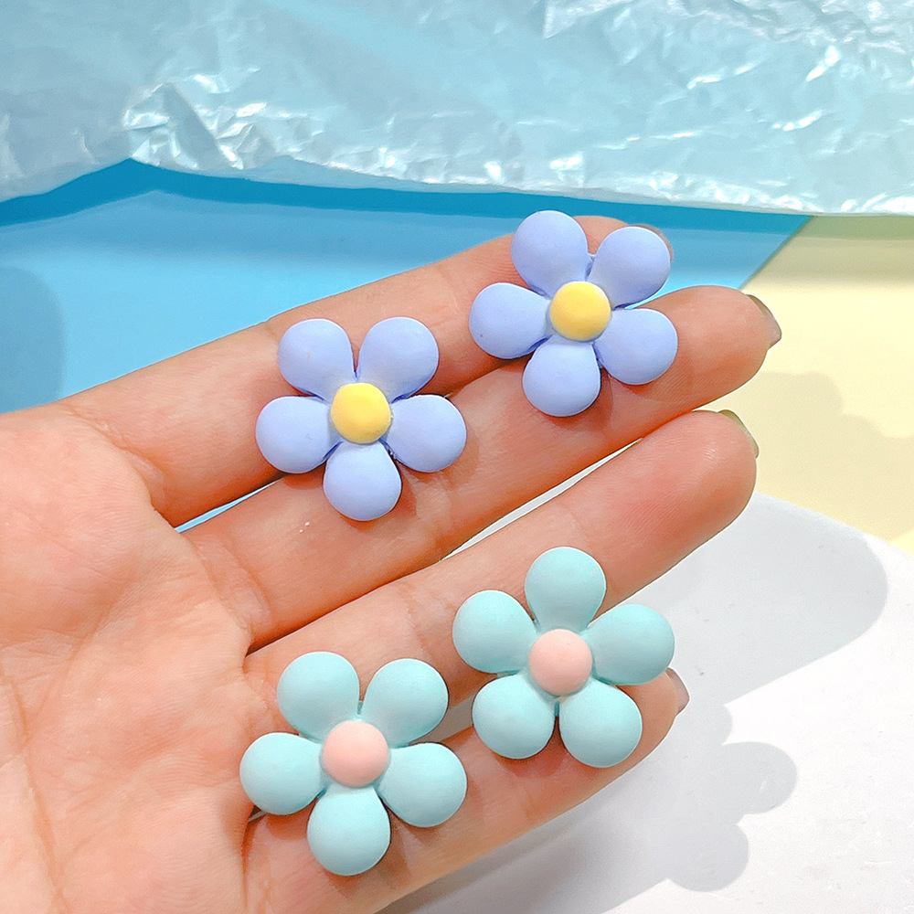 Women'S Gender Sweet Flower Resin Women's Ear Studs