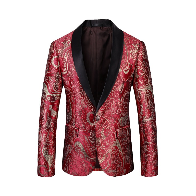 Amazon's Best-Selling Pelis Jacquard Dragon Robe Suit, Single-Breasted, Independent Brand, European and American Style Suit