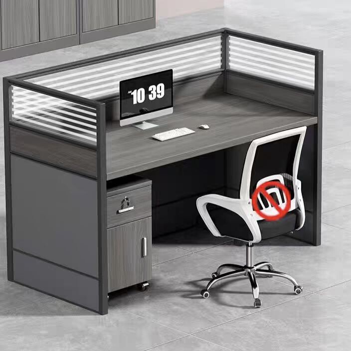 Staff Office Desk and Chair Set, Simple Modern Four-Person Workstation with Partition, Office Computer Desk for Six or Eight People Staff Office Desk and Chair Set, Simple Modern Four-Person Workstation with Partition, Office Computer Desk for Six or Eight People