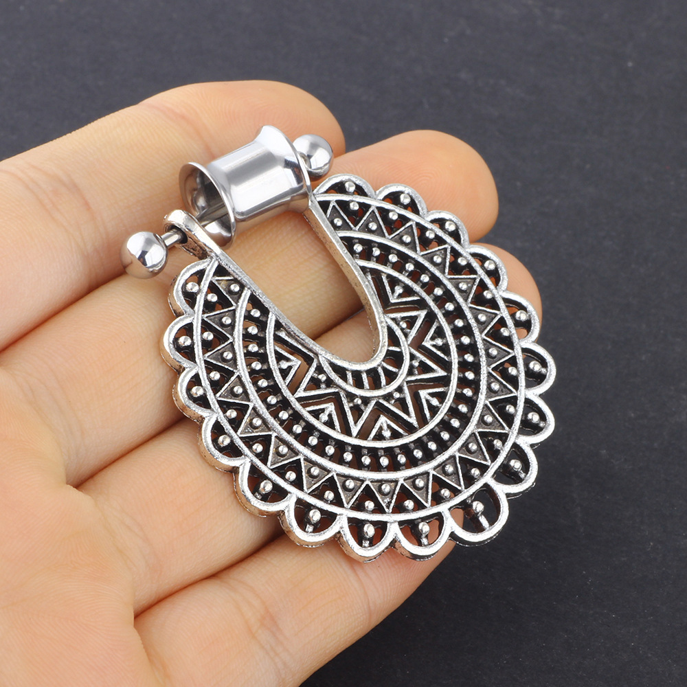 Ear Gauges Tassel Dangle Flower Earrings Retro Dream Chaser 3 Pair Set Body Piercing Jewelry 16mm detail image 7
