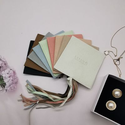 现货女生戒指 项链 耳环包装袋 珠宝首饰品 翻盖袋 超纤收纳袋