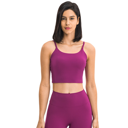 A drop-shipping yoga vest for women with chest pads, sexy back sports bra, push-up gym camisole