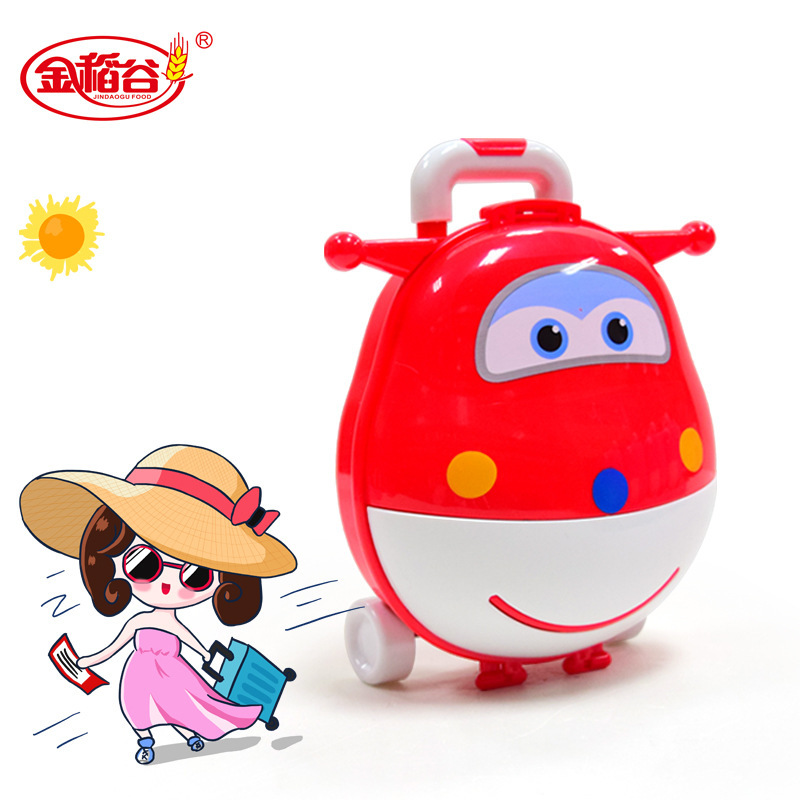 金稻穀超級飛俠旅行箱糖玩兒童小禮物過家家玩具糖果軟糖零食批發