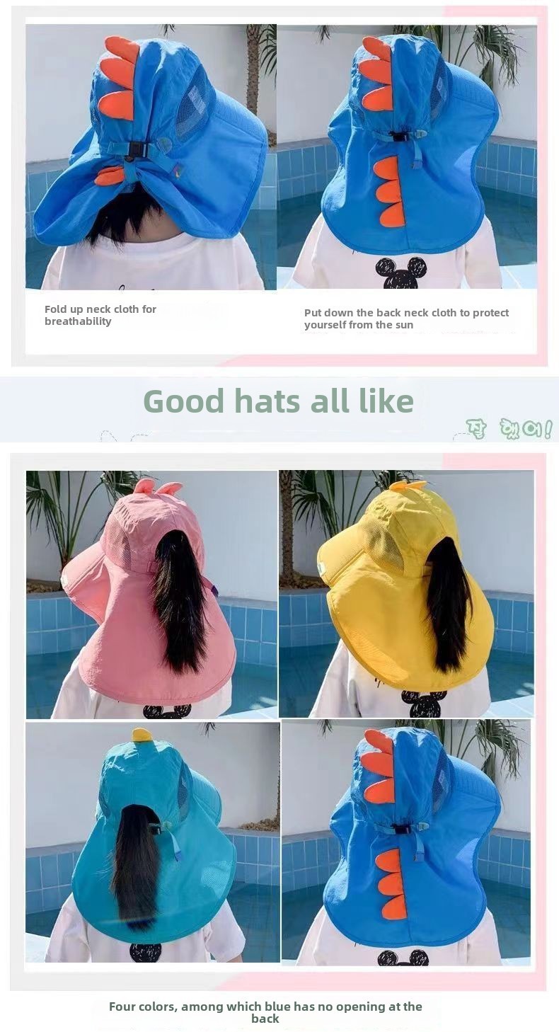 Cappello da sole per bambini, ragazzi e ragazze, protezione UV, cappello da sole estivo, cappello da sole a tesa larga, cappello da pescatore sottile e traspirante_voghion.com