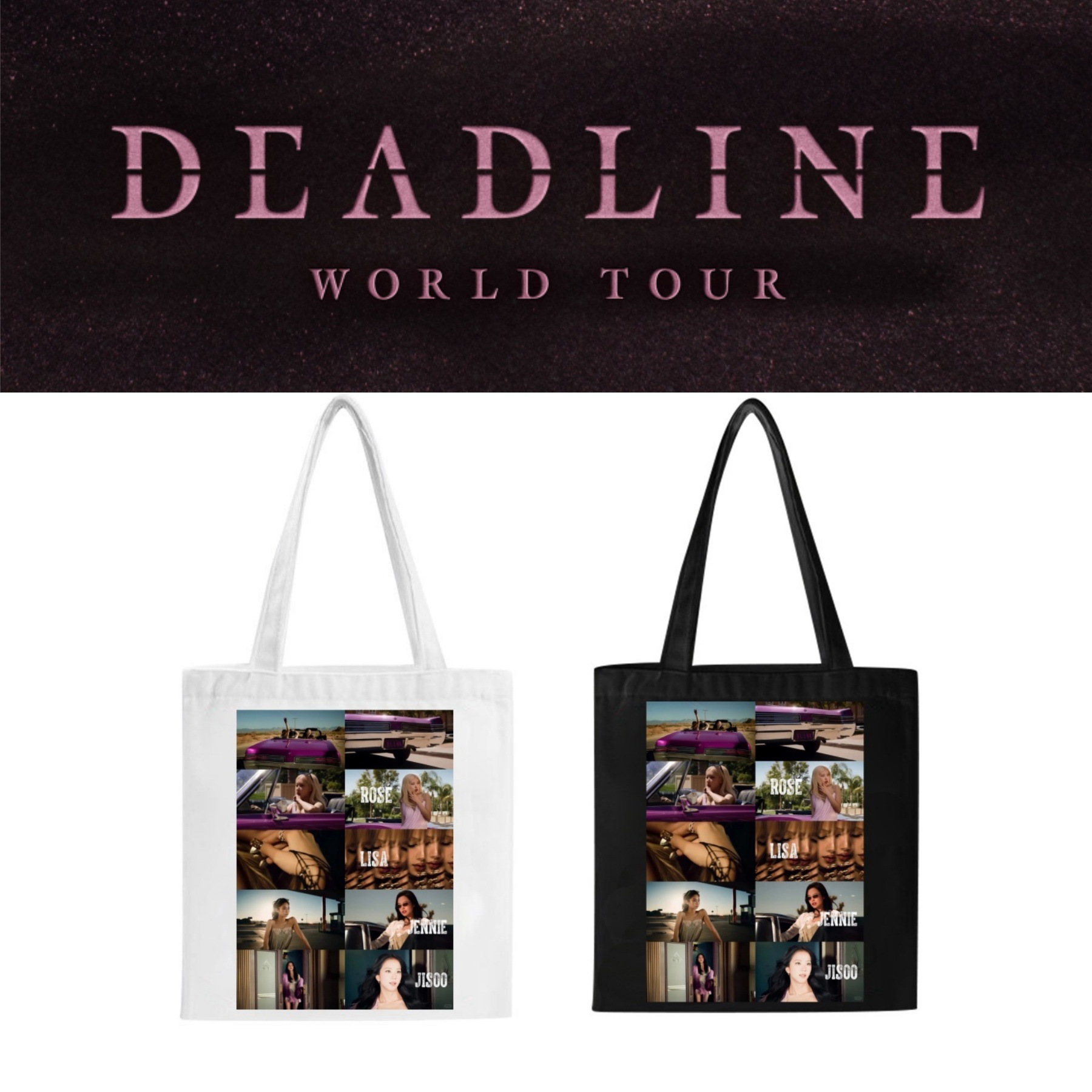 2025粉墨周边应援帆布袋LISA JISOO JENNIE ROSE应援帆布包单肩包