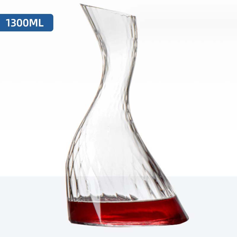 Decantador de cristal de vino pourer con mango hogar separador de vino rápido vino extranjero boca oblicua decantador olla
