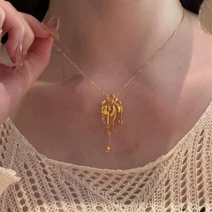 軽豪華高級感フラッシュ花火流蘇ネックレス女ins洋風豪華ペンダント小衆個性デザインネックチェーン