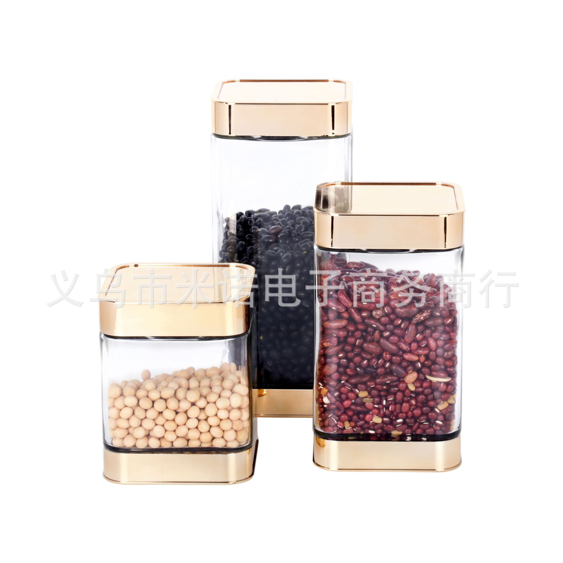 Transparent Jar Glass Sealed Jar Kitchen Storage Bottle with Lid Candy Storage Tea Jar Rice Beans