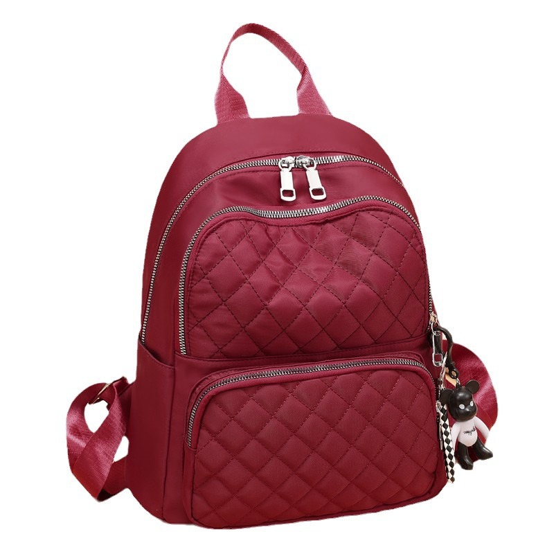 Rhombus mochila mujer nueva moda versátil estudiante mochila de gran capacidad textura simple mochila casual