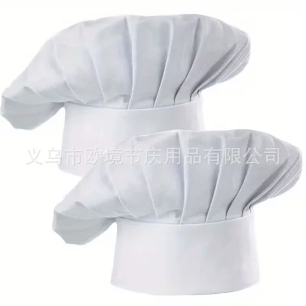European and American Hotel Party Mushroom Hats Restaurant Decoration Chef Hats Cross-Border New Party Decoration White Pleated High Hats