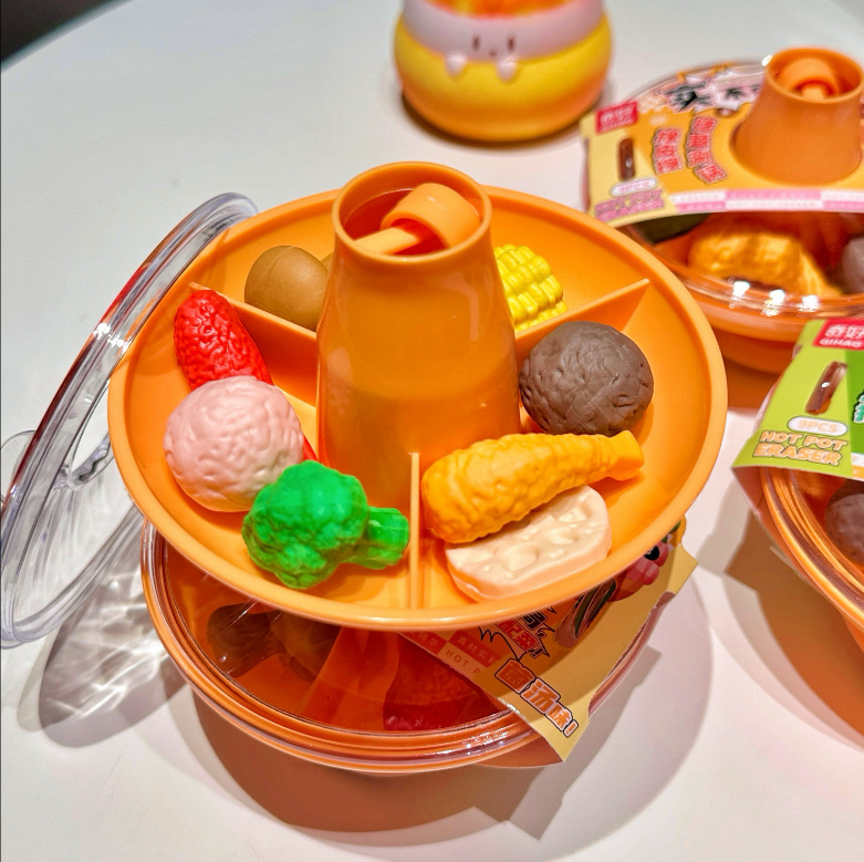 Nuevo problema de la forma de goma de borrar de los niños en el hogar simulación de comida olla caliente borrar horno de borde