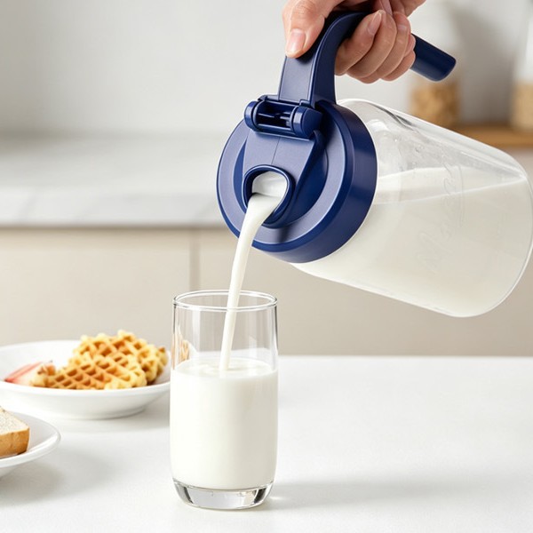 Tarro Mason para Bebidas con Asa de Vidrio de Boca Ancha 64oz 32oz para Jugos