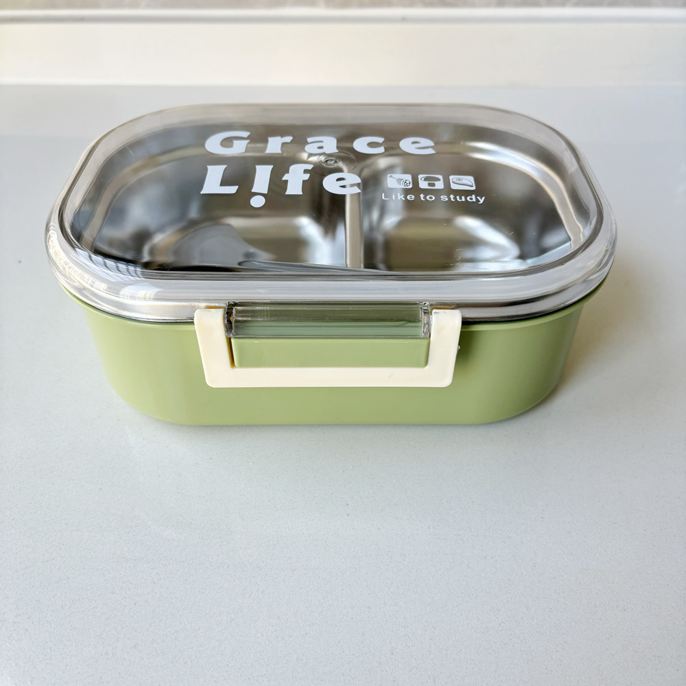 Caja de almuerzo aislada compartimiento al por mayor caja de almuerzo de acero inoxidable caja de almuerzo de estudiante de escuela primaria caja de almuerzo separada de plástico lindo para el trabajo