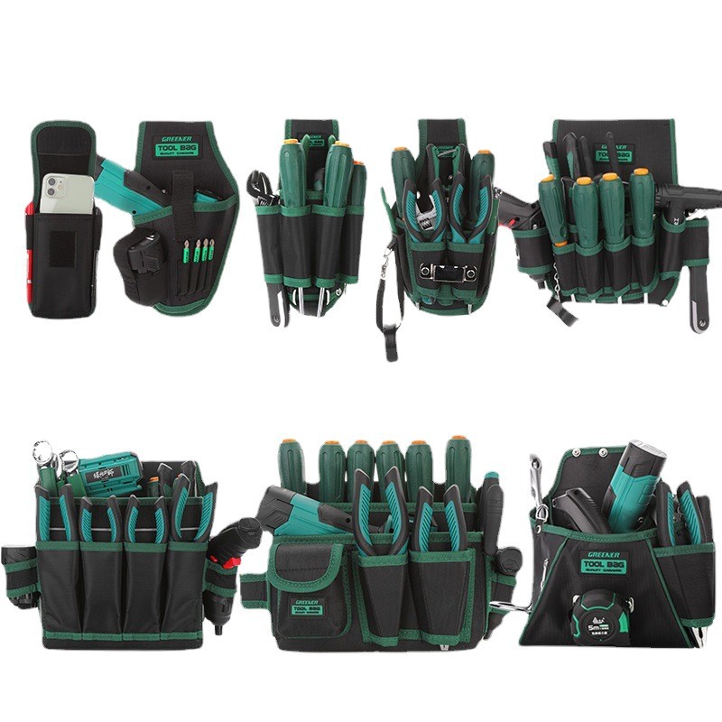 Bolsa de cintura de herramientas de bosque verde electricista bolsa colgante especial cinturón bolsa de almacenamiento multifuncional reparación impermeable resistente al desgaste duradero