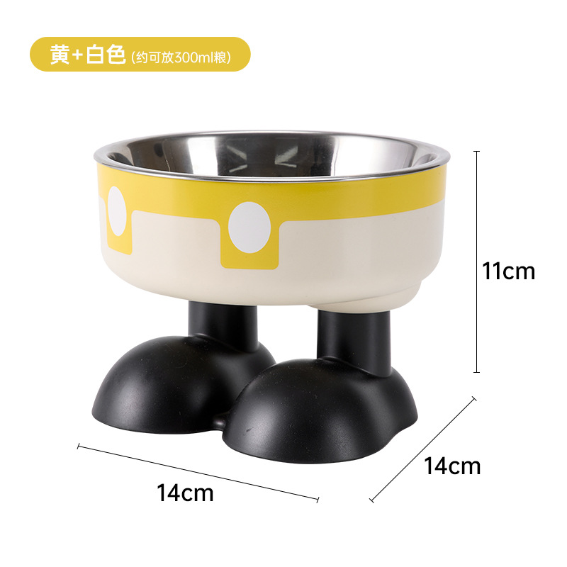 Tazón de acero inoxidable para mascotas antideslizante de gran capacidad para perros para gatos Tazón de pie alto para proteger el cuello Tazón de mascotas al por mayor