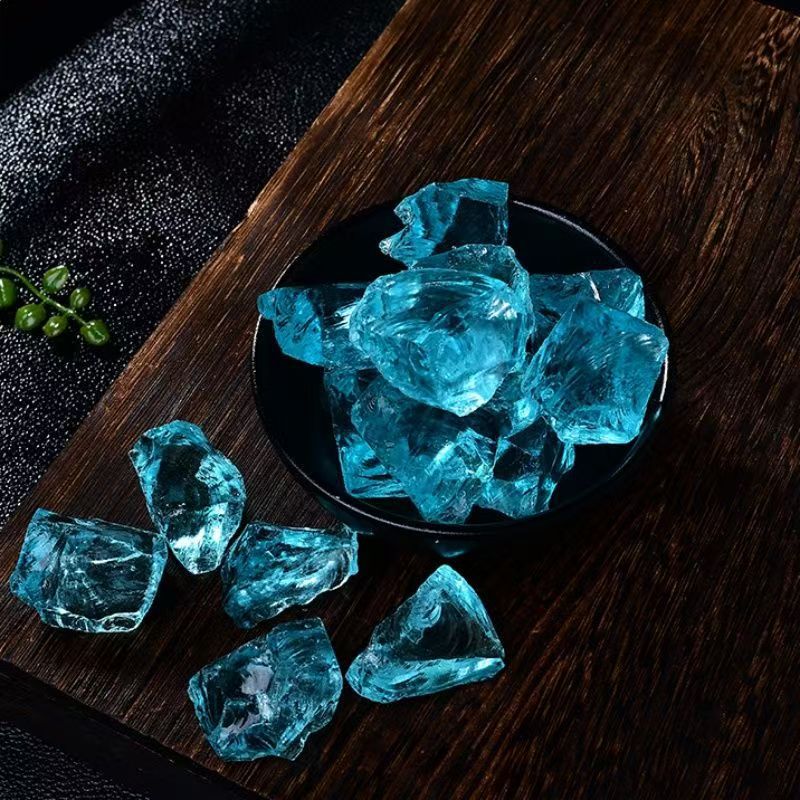 供应微景观装饰 水族鱼缸造景用 坚固性指标 99%彩色玻璃块玻璃砂