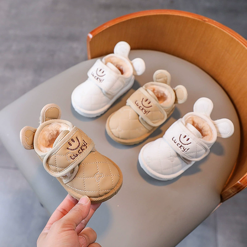 Зимние детские зимние сапоги Explosions, утолщенные женские и детские хлопковые сапоги с круглым носком и флисовой подкладкой, нескользящая непромокаемая детская хлопковая обувь для мужчин