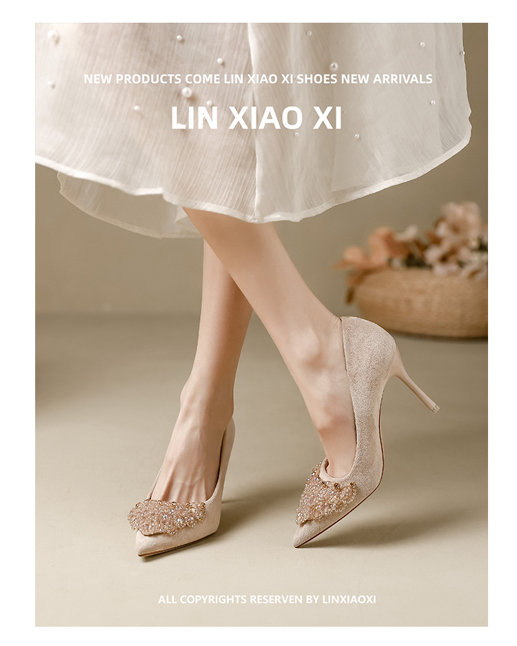 New Spring Autumn Stunning Rhinestone Black High Heels Women, Elegant And Sophisticated, Comfortable For The Feet, Thin_vogvips.com