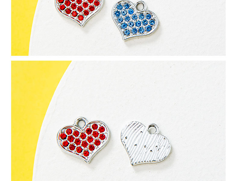 DIY Jewelry Accessories Classification 10 PCS/Package Quantity 10 PCS/Package 13 * 15mm Alloy Zircon Heart Shape Pendant