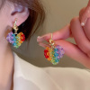 Fresh zirconium, summer universal earrings, flowered