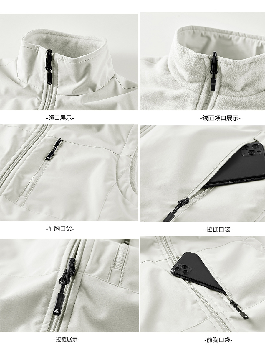 Fotografía al aire libre chaleco de pesca de pelusa transfronterizo doble cara con hombro de hombro de bolsillo chaleco de invierno personalizado hombre