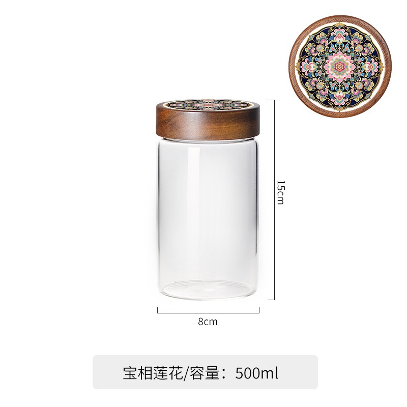 lata de vidrio china, alta borosilicona, lata de sellado de grado alimenticio, lata de almacenamiento de botella de vidrio, lata de almacenamiento de cocina, botella de almacenamiento