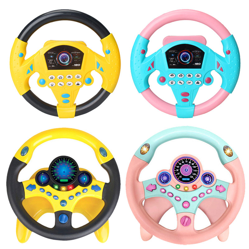 クロスボーダー子供のハンドルのおもちゃはシミュレーションして車の後部座席の車の赤ちゃんの赤ちゃんの女性の男の子の卸売りを運転します。