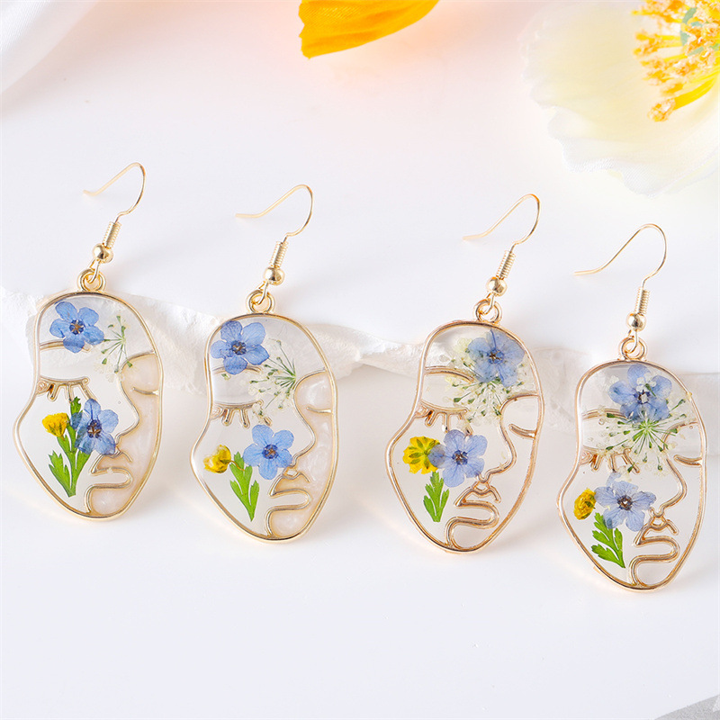 Holiday, Daily Occasion 1 Pair Simple Style Geometric Flower Epoxy Plating Zinc Alloy Drop Earrings
