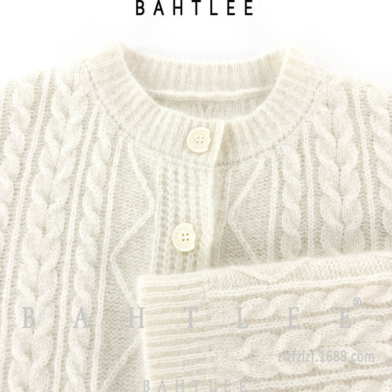 Early Spring New Style Super Soft Mohair Slightly Loose Heavy-Duty Retro Short Sweater Knitted Cable Knit Cardigan for Women Early Spring New Style Super Soft Mohair Slightly Loose Heavy-Duty Retro Short Sweater Knitted Cable Knit Cardigan for Women