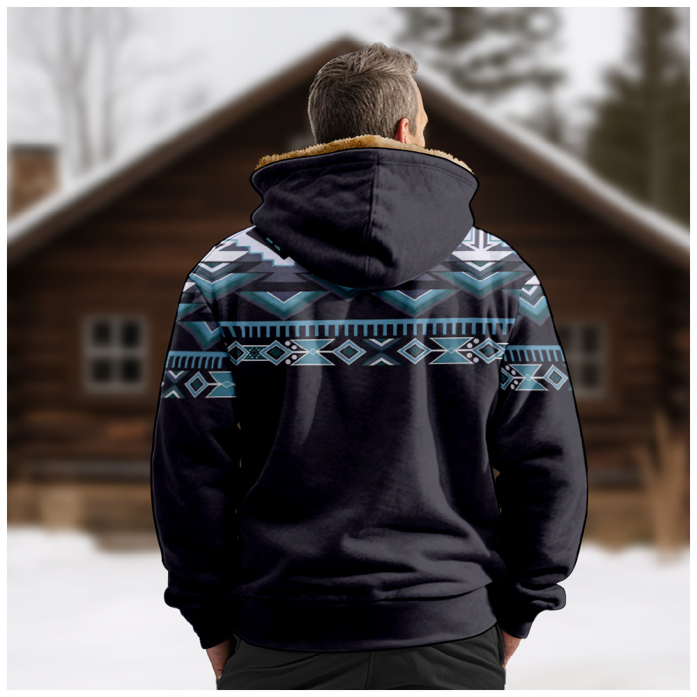 Patrón transfronterizo europeo y americano Impresión 3D Impresión digital Suéter con capucha Forro marrón Chaqueta acolchada de algodón