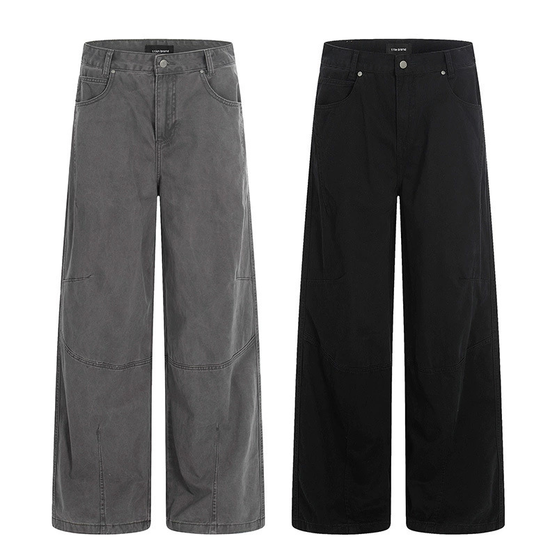 Tuochuan Ck3595 American Retro Washed Jeans for Men and Women, Loose Casual Straight-Leg Wide-Leg Casual Pants Tuochuan Ck3595 American Retro Washed Jeans for Men and Women, Loose Casual Straight-Leg Wide-Leg Casual Pants
