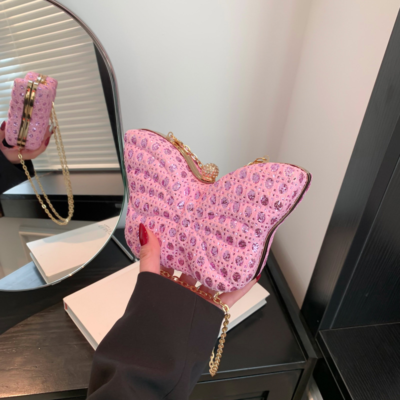 Moda de moda cadena mariposa bolso femenino 2024 nuevo bolso de hombro personalizado mini bolso de mensajero casual de primavera