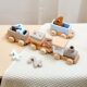 Children's Wooden Educational Toys Birthday Train Baby Enlightenment Stacked Cognitive Toys Birthday Swing Toys