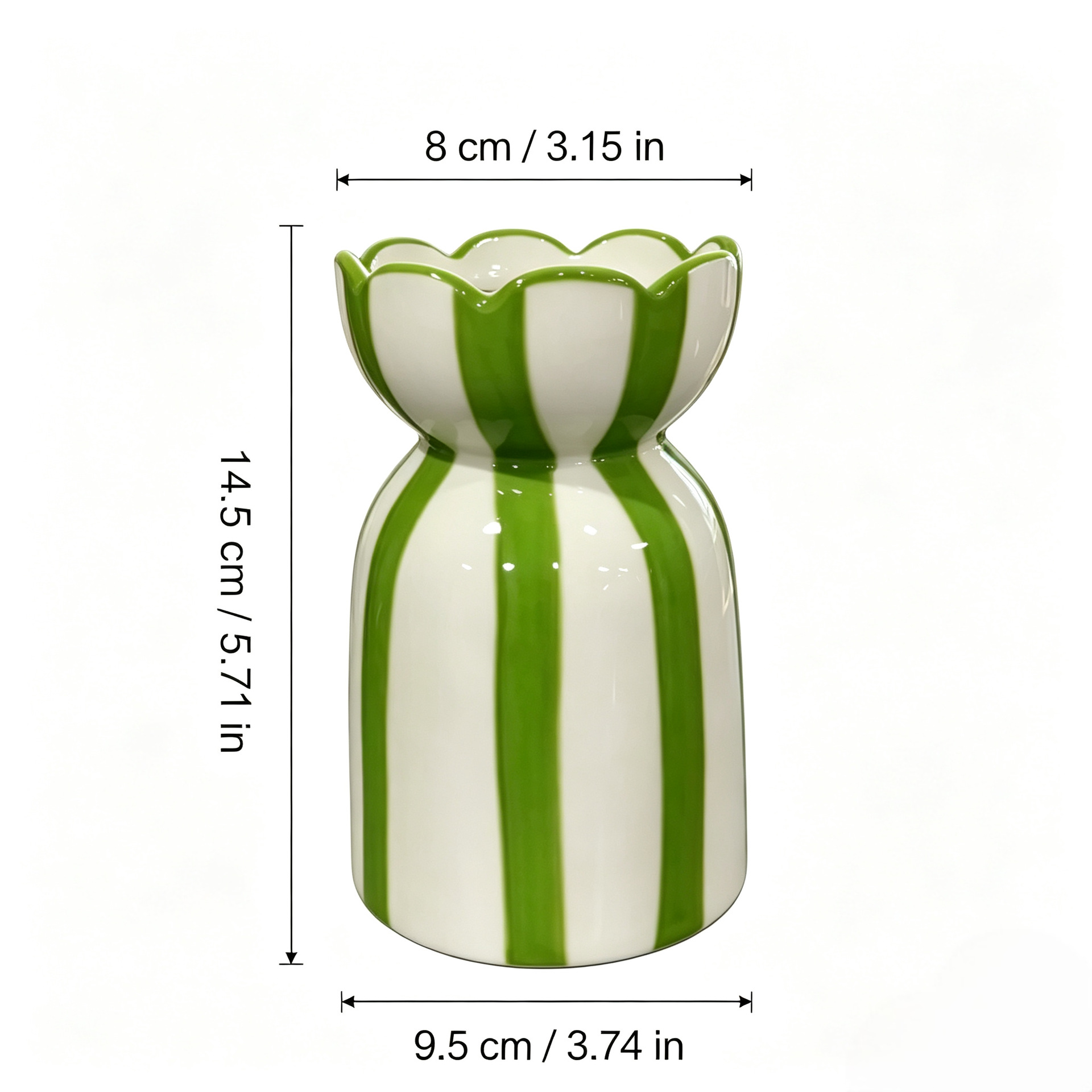 Transfronterizos simple pintado a mano de vasos de cerámica a rayas en el viento de escritorio hidropónico vasos de alto nivel naranja amarillo verde azul polvo image 6