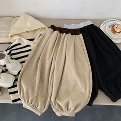 现货秋季休闲裤湖州织里男女童装韩版撞色卫裤宝宝萝卜裤儿童服饰