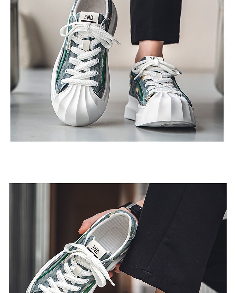 ShoeGlobe Canvas Herren-Sneaker 2025 mit neuer Shell-Toe-Zehenkappe – Sportschuhe für Jugendliche, rutschfest, trendig, für den Winter, Freizeit und Freizeit._voghion.com