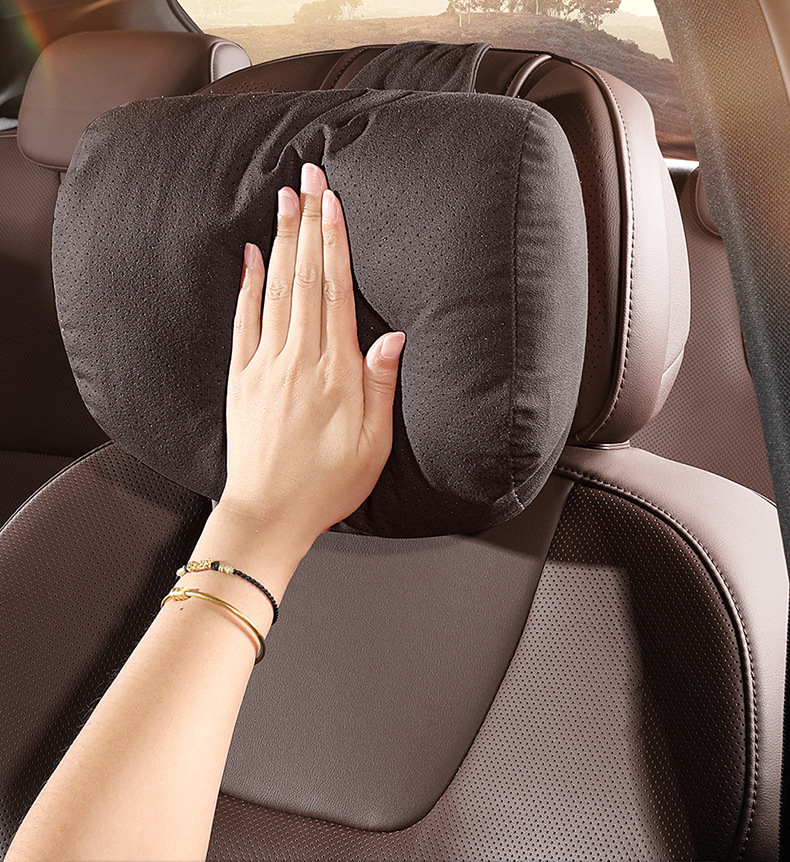 Car Headrest Vertical Binding Punching Breathable Car Headrest Soft Plaid Headrest Factory Direct Dropshipping
