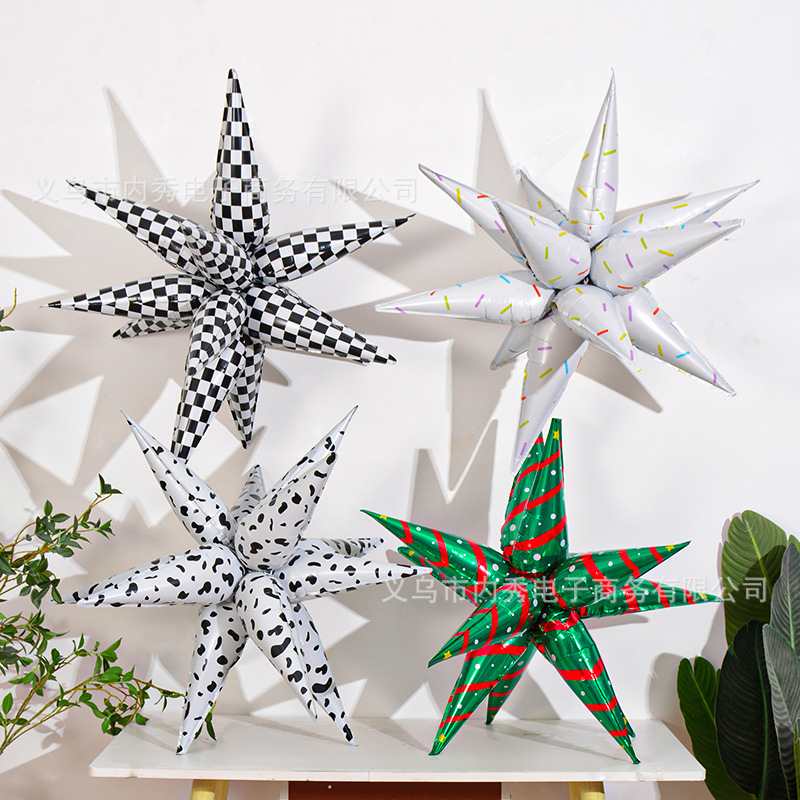 26 pulgadas explosión estrella impresión de globo patrón de vaca gota de agua papel de aluminio globo de película de aluminio decoración de fiesta de Navidad