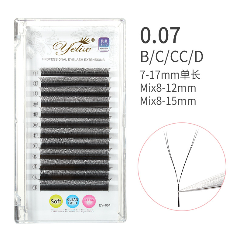 Fábrica de pestañas falsas en forma de Y florecimiento natural 0.07 mezcla de injerto de pestañas naturales densas belleza pestañas al por mayoryy