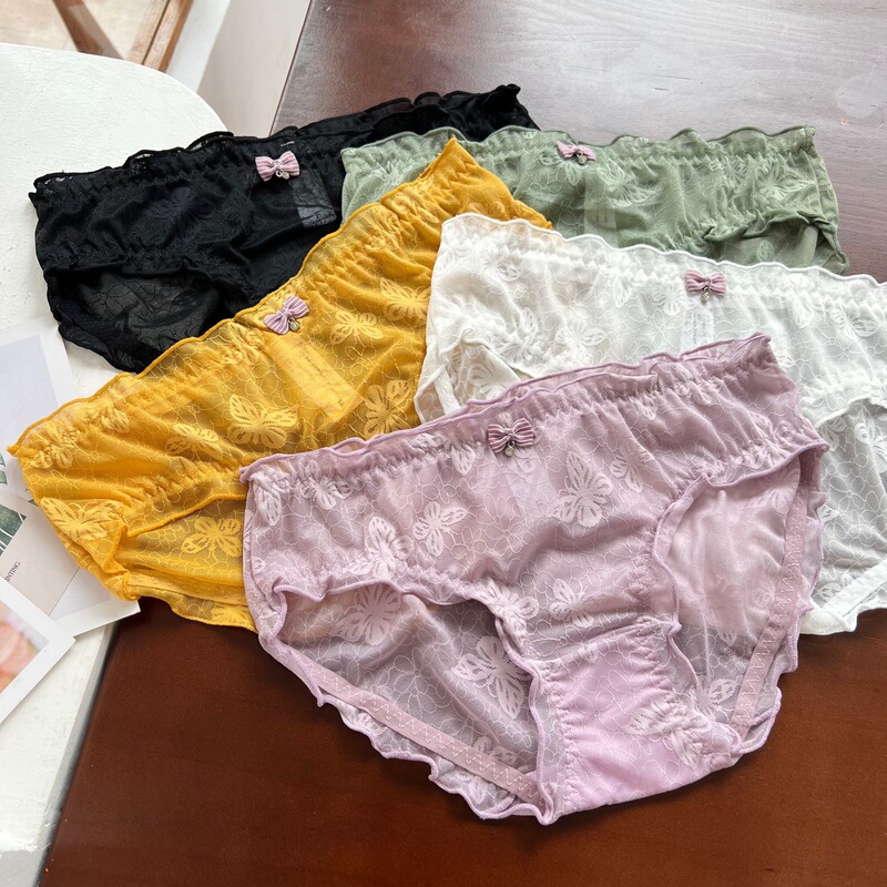 【Clearance】Cute Jacquard Ruffled Edge Girly Student Breathable Quick-Dry Comfortable Fashionable Women's Panties Special Price
