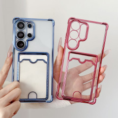 電気メッキカードホルダー Samsung A16 携帯電話ケース A56/A36/A26 四隅落下防止 A55/A15 カード挿入 A06 トレンドに適しています