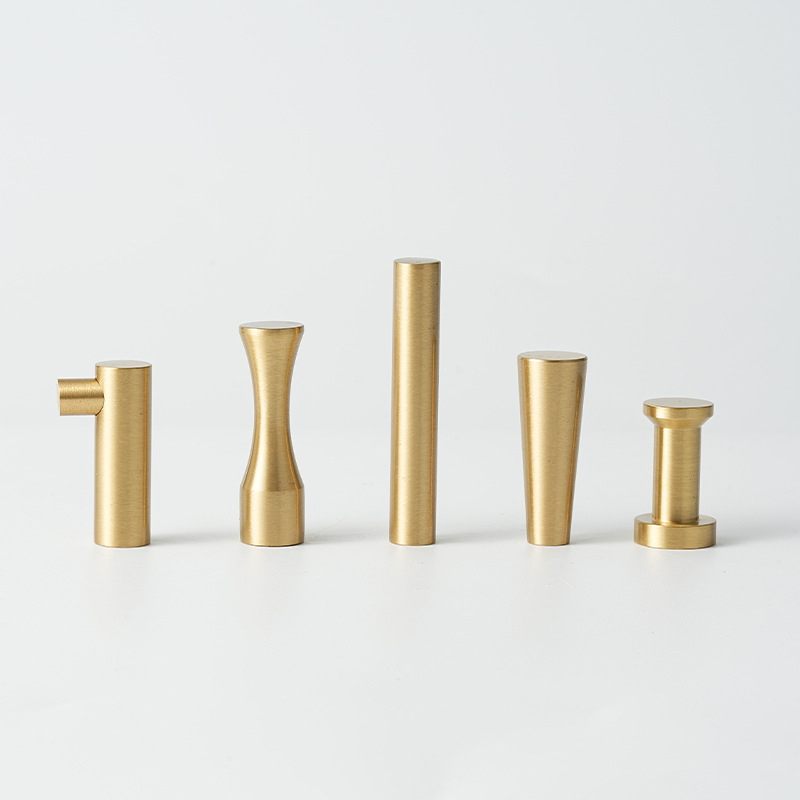 源頭工廠可調節金色單孔純銅衣櫥鞋櫃拉把手簡約黃銅衣鈎毛巾杆架