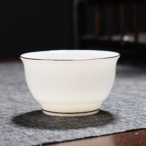 Dehua mutton-fat jade white porcelain scent cup small tea cup ceramic beauty cup tea cup tea home master cup