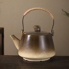 W1TR大容量陶瓷烧水壶1200毫升粗陶煮茶壶围炉炭火明火温茶壶餐厅