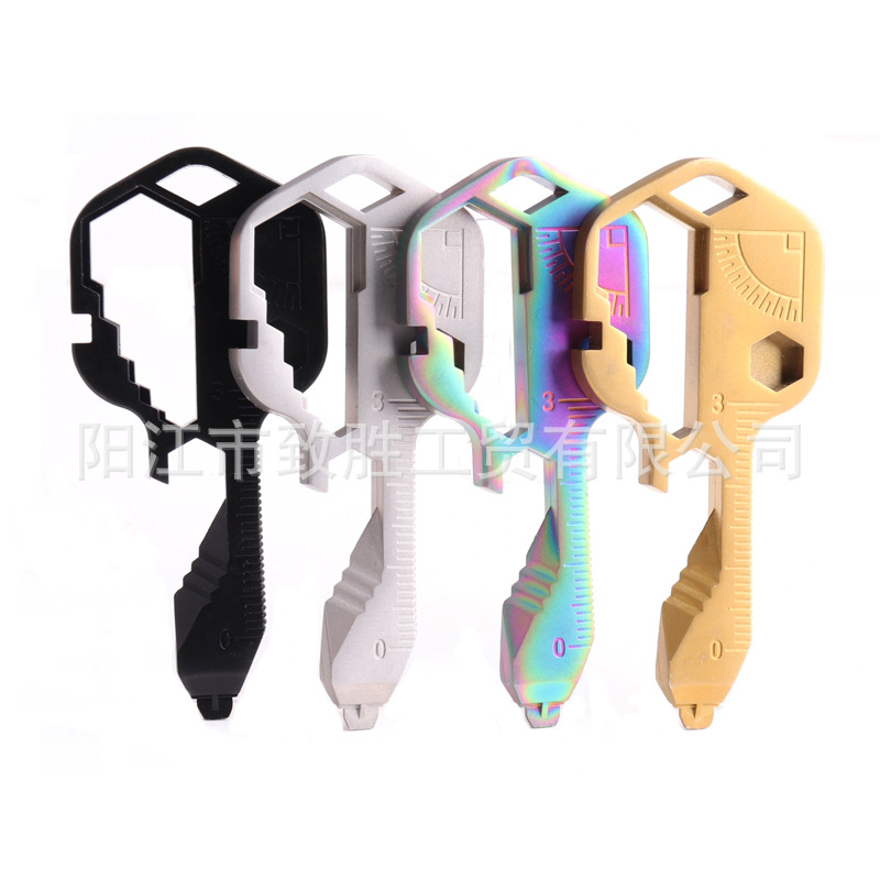 Los fabricantes suministran portátil 24-en-1 herramienta clave superficie pulido al aire libre mochila Quick-hanging hebilla EDC gadget