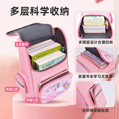 Lightweight and burden-reducing cross-border cartoon double-shoulder backpack for girls from first to sixth grade students.