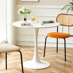Tulip Dining Table Modern Home Guest Restaurant Dining Small Round Table Small Apartment Balcony Simple Reception Negotiation Table