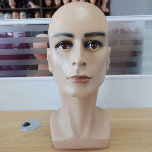 PVC Material Male Dummy Head Sunglasses Accessory Prop Wearable Display Head Model Hat Wigs Model Head
