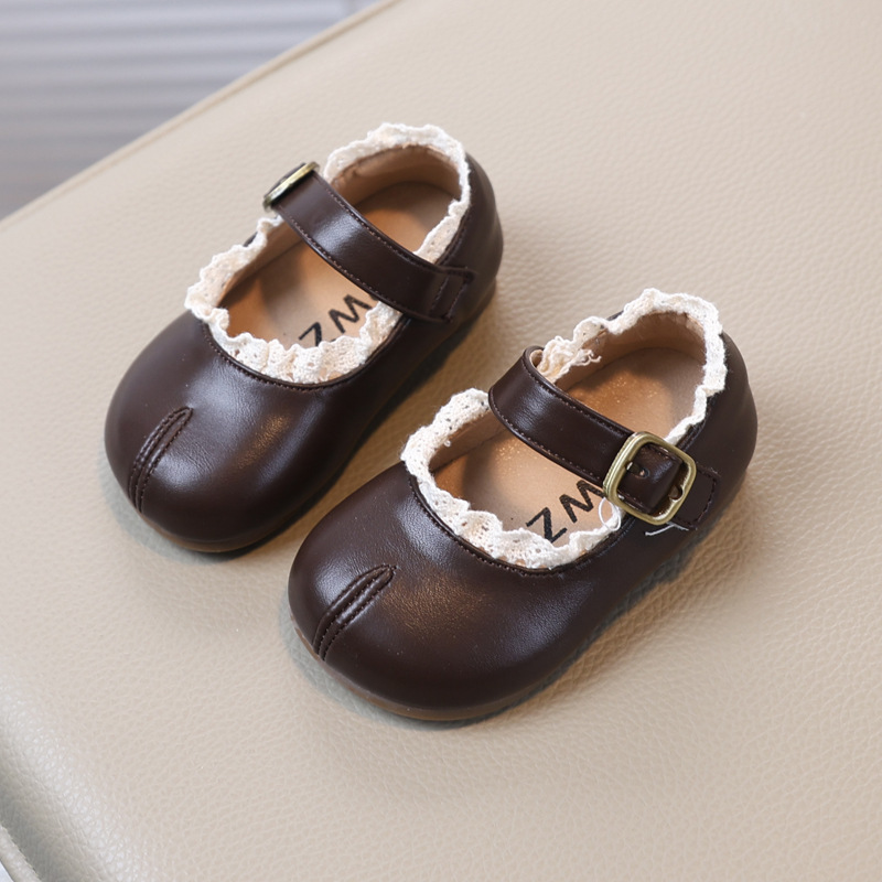 Spring and Autum Kidsren's Leather Shoes 1-2 Years Old Baby Shoes Women's Toddler Shoes Soft Sole Princess Baby Shoes Baby One-Year-Old Shoes